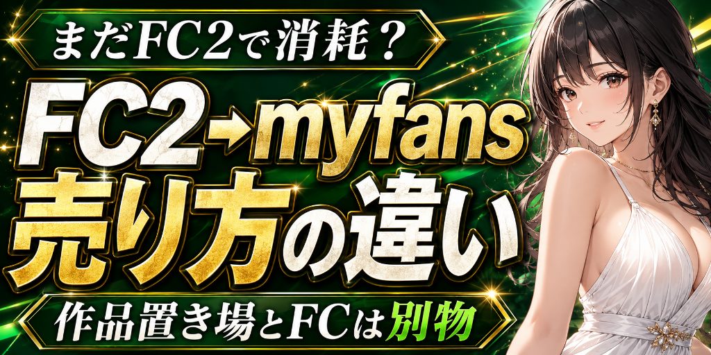 【まだFC2で消耗してるの?】FC2からmyfansに移った子が最初に戸惑う「売り方の違い」|作品置き場とファンクラブは別物だ