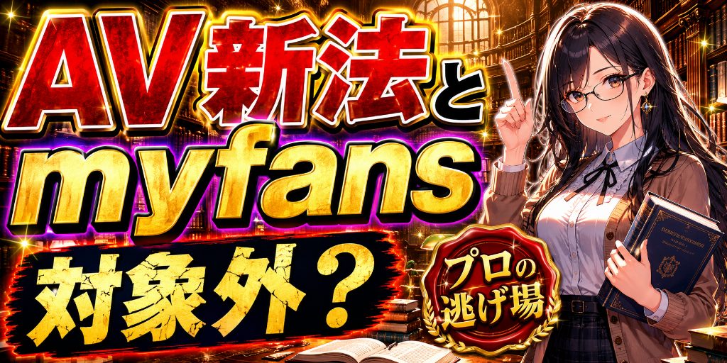 【AV新法とmyfans】個人配信は新法の対象外なのか?業界26年の森林原人の動きから見える「プロの逃げ場」の構造