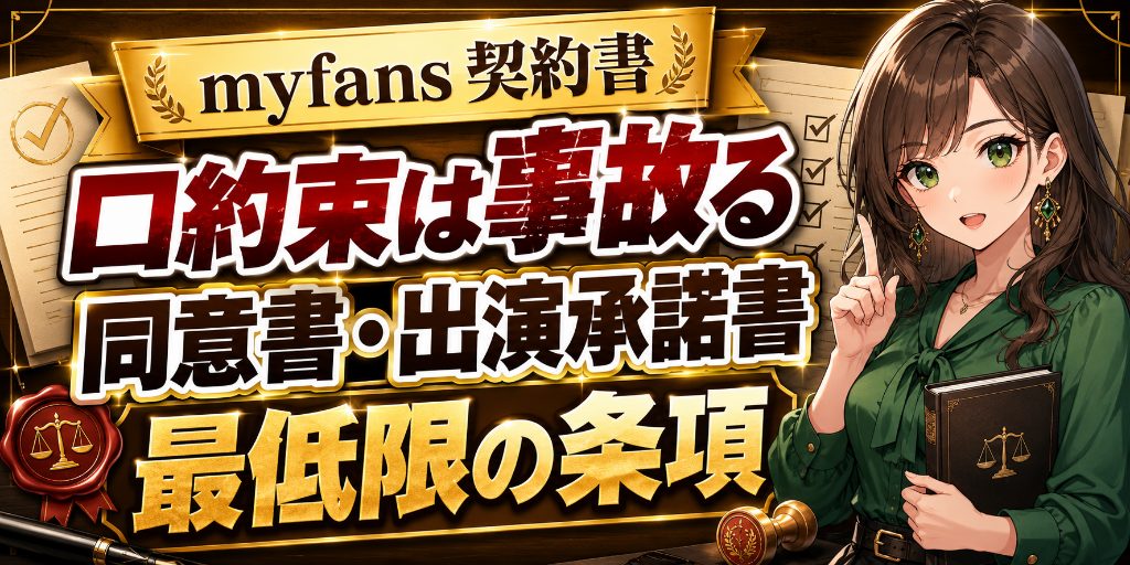 myfans運用の契約書ガイド|同意書・出演承諾書に必要な確認事項