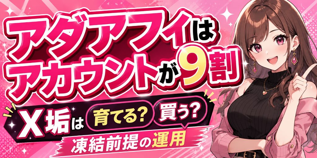 【アダアフィはアカウントが9割?】X垢をゼロから育てるか買うか|凍結前提時代の複数アカウント運用と調達コストの現実