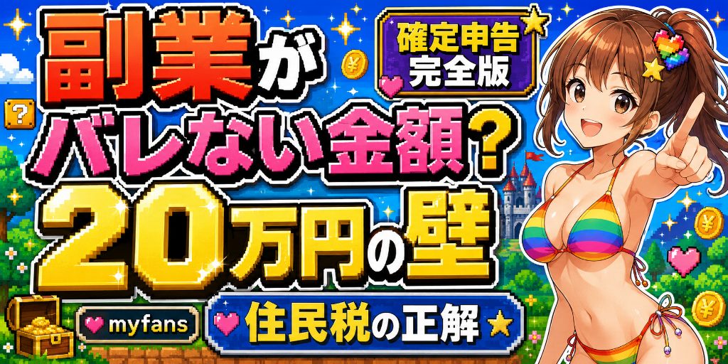 副業がバレない金額と確定申告|myfans収入の住民税の考え方